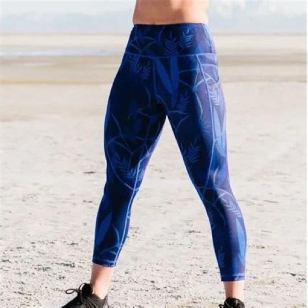 Zyia Active Azul Paradise Pocket Light n Tight Hi-Rise Capri Leggings 20” Sz 12